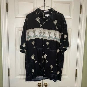 Black Island Patterned Men's Shirt